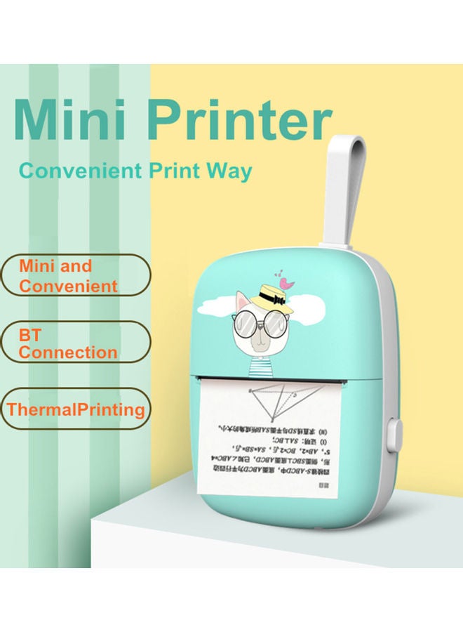 Portable Mini Thermal Printer Blue/White - Image 3