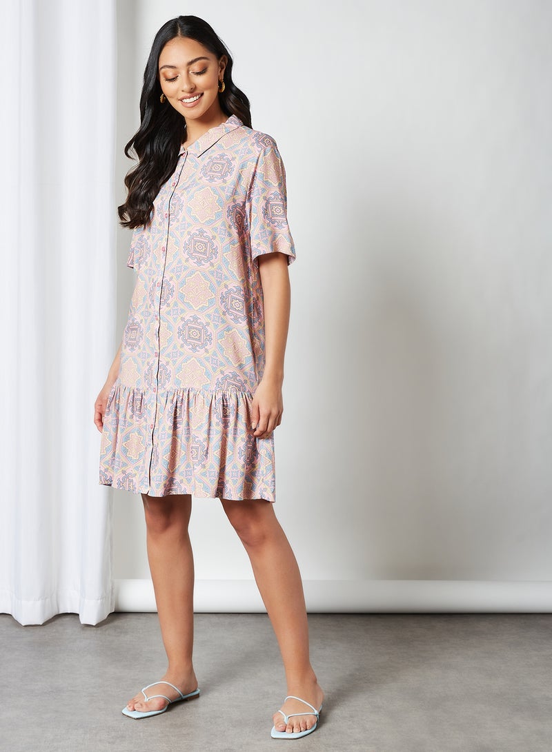 Printed Shirt Dress Multicolour