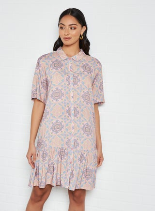 Printed Shirt Dress Multicolour - v1620376751/N45963143V_1