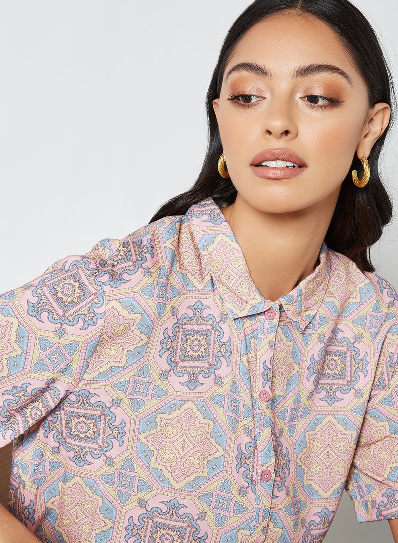 Printed Shirt Dress Multicolour