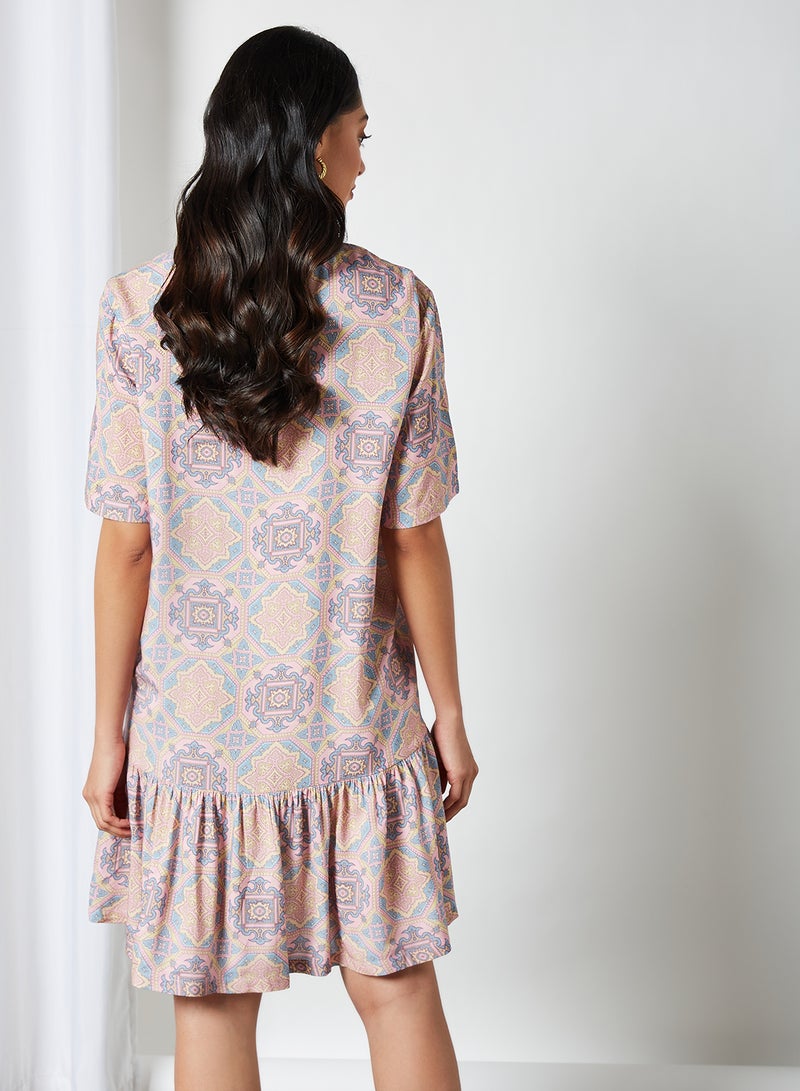 Printed Shirt Dress Multicolour