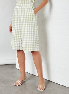 Gingham Long Shorts Green