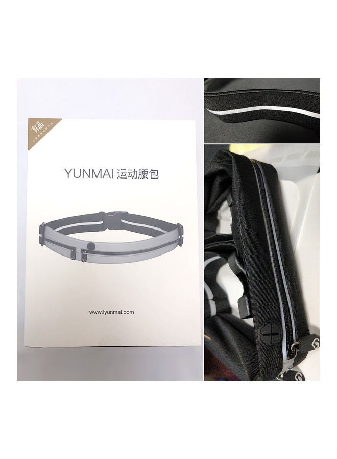 Yunmai Earphone Holes Waterproof Fitness Waist Bag Black/Grey  - Image 2