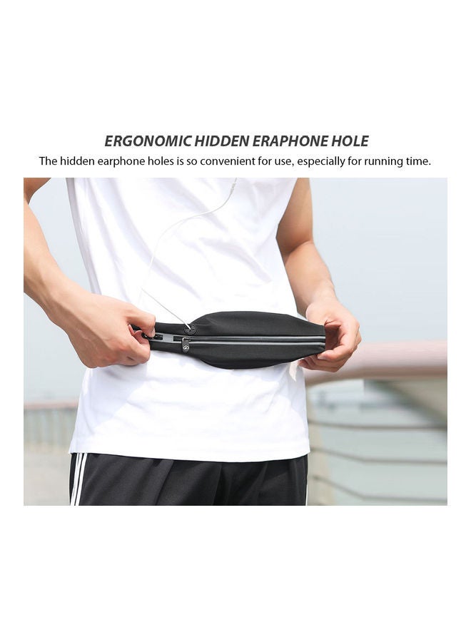 Yunmai Earphone Holes Waterproof Fitness Waist Bag Black/Grey  - Image 5