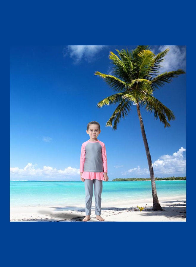 Generic Swimwear Burkini With Pyjama Grey/Pink  - Image 2
