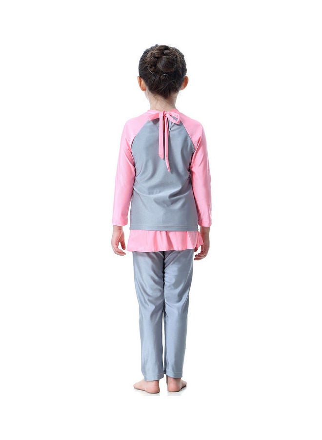 Generic Swimwear Burkini With Pyjama Grey/Pink  - Image 5