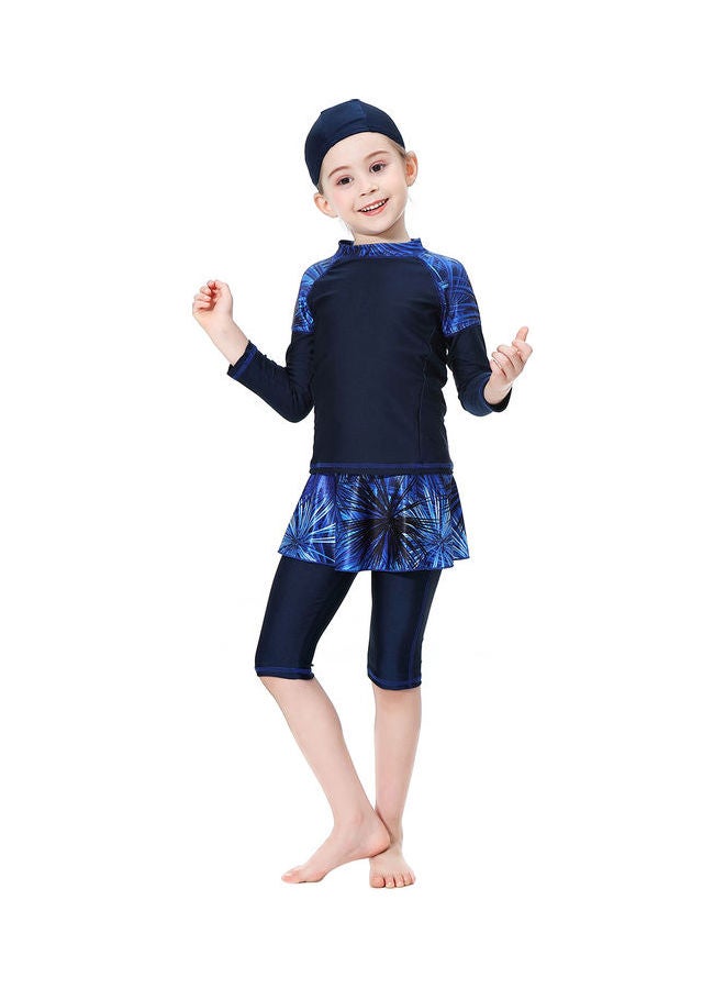Generic - 3-Piece Sun Protection Conservative Swimsuit Set Blue - Image 1