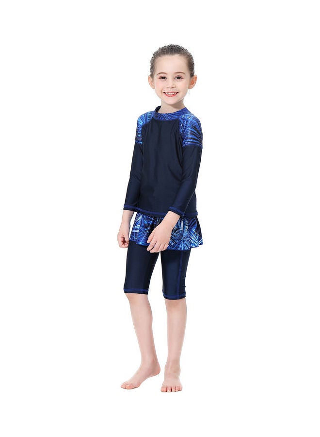 Generic - 3-Piece Sun Protection Conservative Swimsuit Set Blue - Image 1