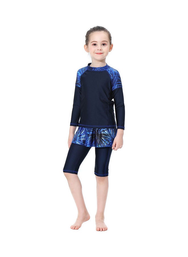 Generic - 3-Piece Sun Protection Conservative Swimsuit Set Blue - Image 1