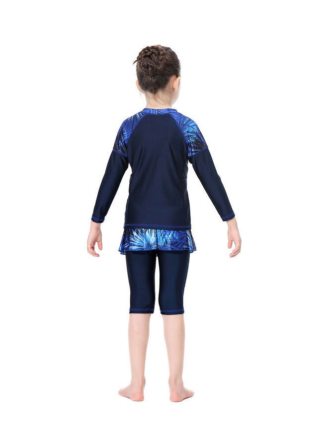Generic - 3-Piece Sun Protection Conservative Swimsuit Set Blue - Image 1