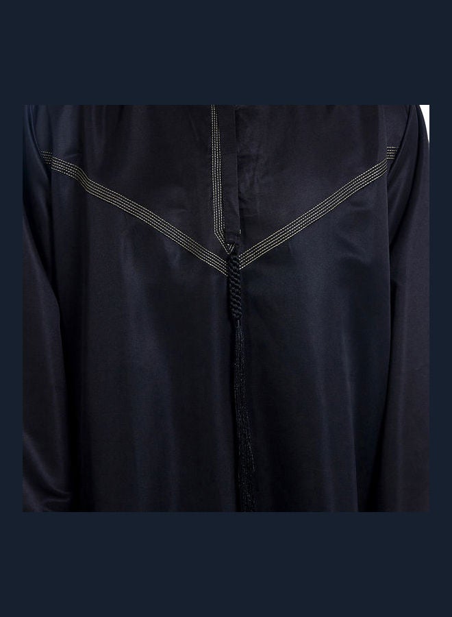 Front Button Detail Abaya Black  - Image 5