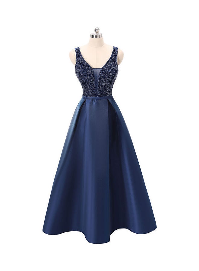 Sleeveless Stylish Dress Blue - Image 1