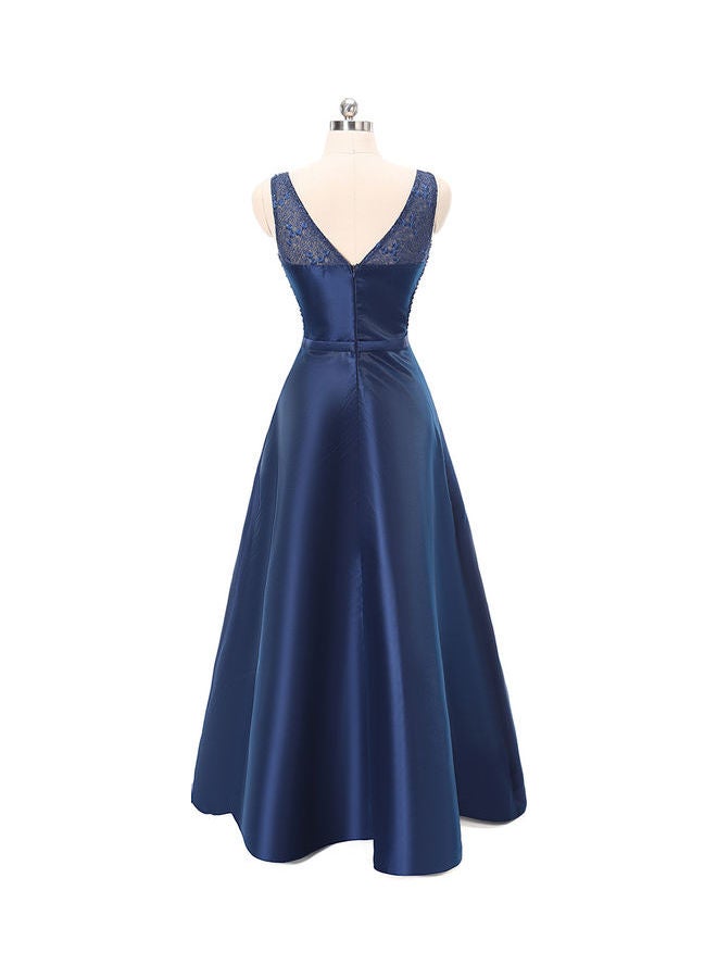 Sleeveless Stylish Dress Blue - Image 2