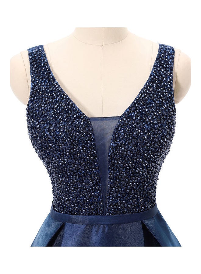 Sleeveless Stylish Dress Blue - Image 5