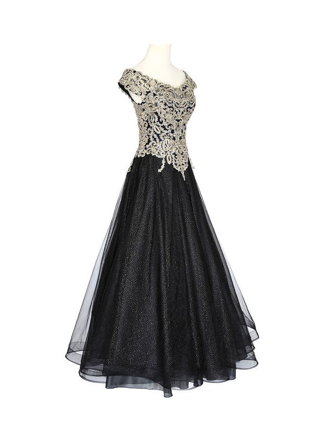 Cap Sleeve Stylish Dress Silver/Black  - Image 4