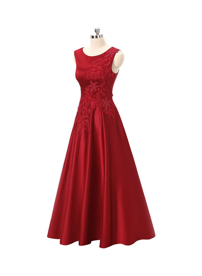 Sleeveless Stylish Dress Red - Image 3