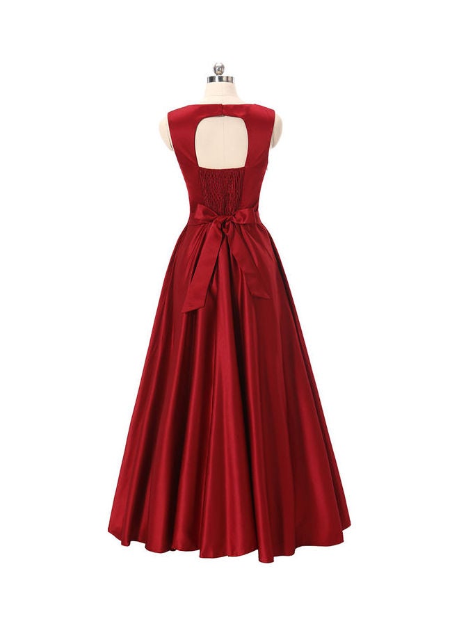 Sleeveless Stylish Dress Red - Image 4