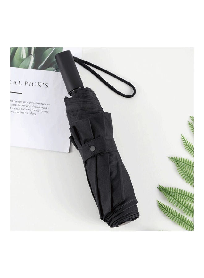 Windproof Waterproof Umbrella Black  - Image 2