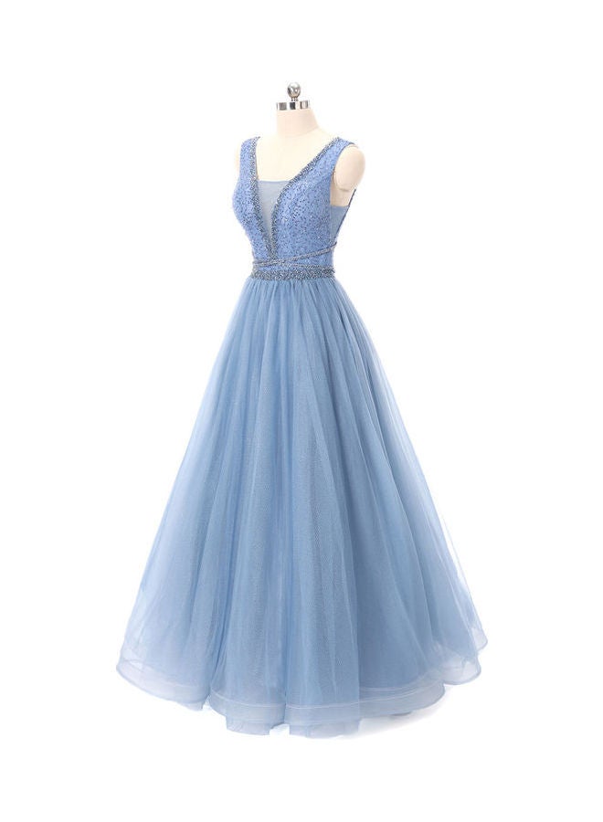 Sleeveless Stylish Dress Blue  - Image 2