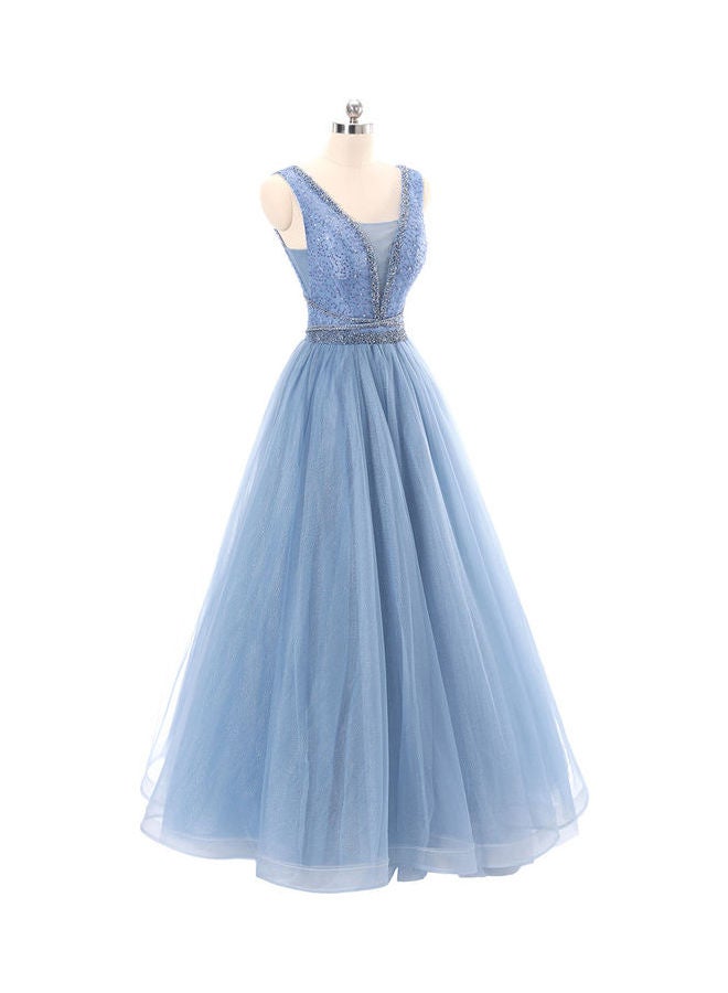 Sleeveless Stylish Dress Blue  - Image 3