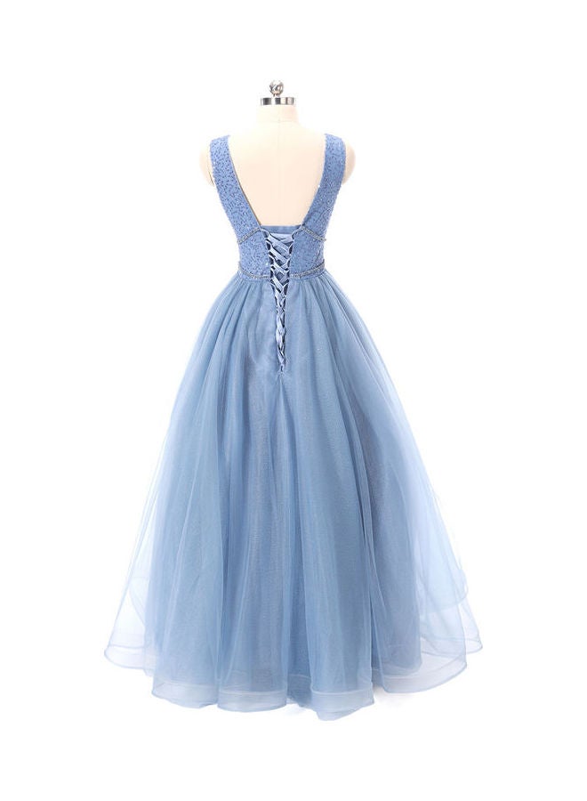 Sleeveless Stylish Dress Blue  - Image 4