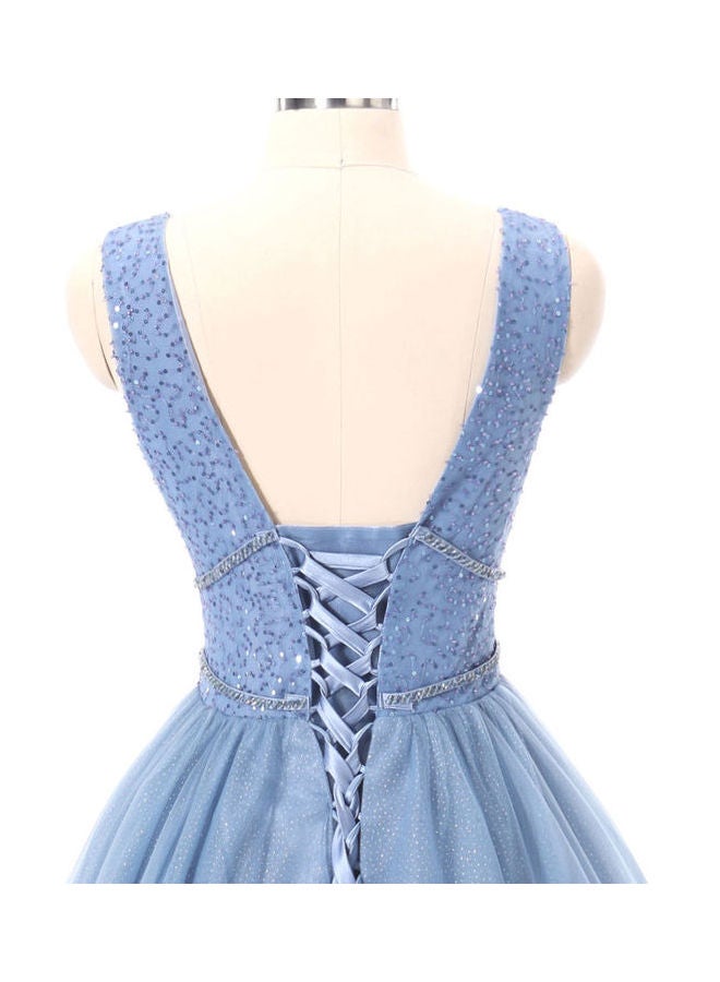 Sleeveless Stylish Dress Blue  - Image 5