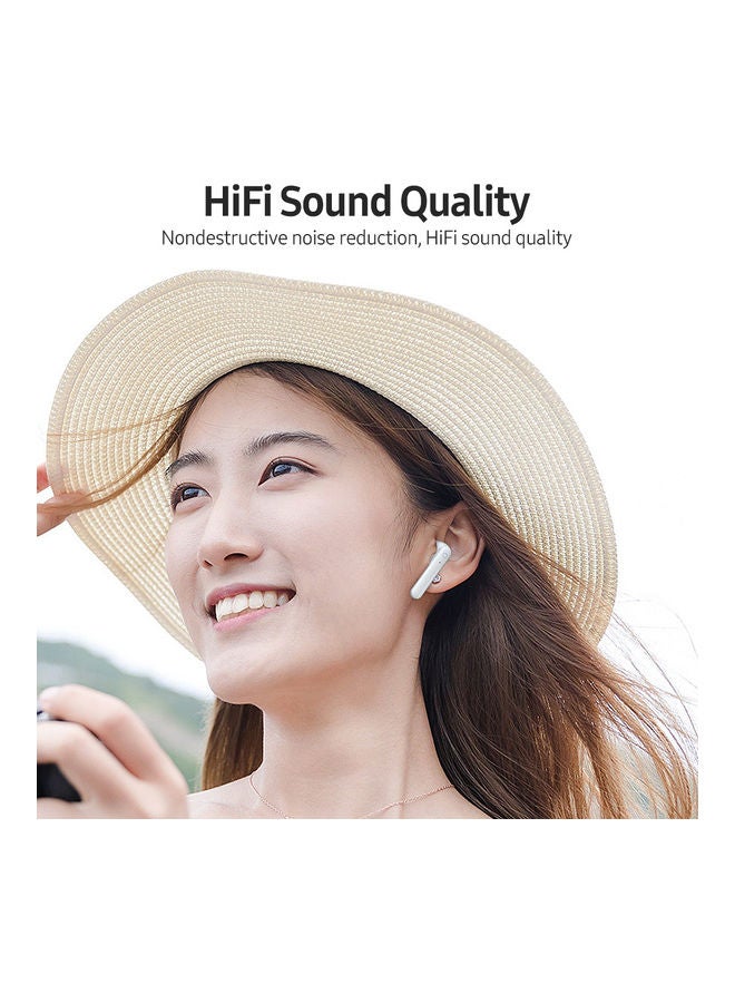 سماعة إيربادز لاسلكية رياضية مضادة للتعرق تعمل بتقنية البلوتوث 5.0 أبيض - Image 4