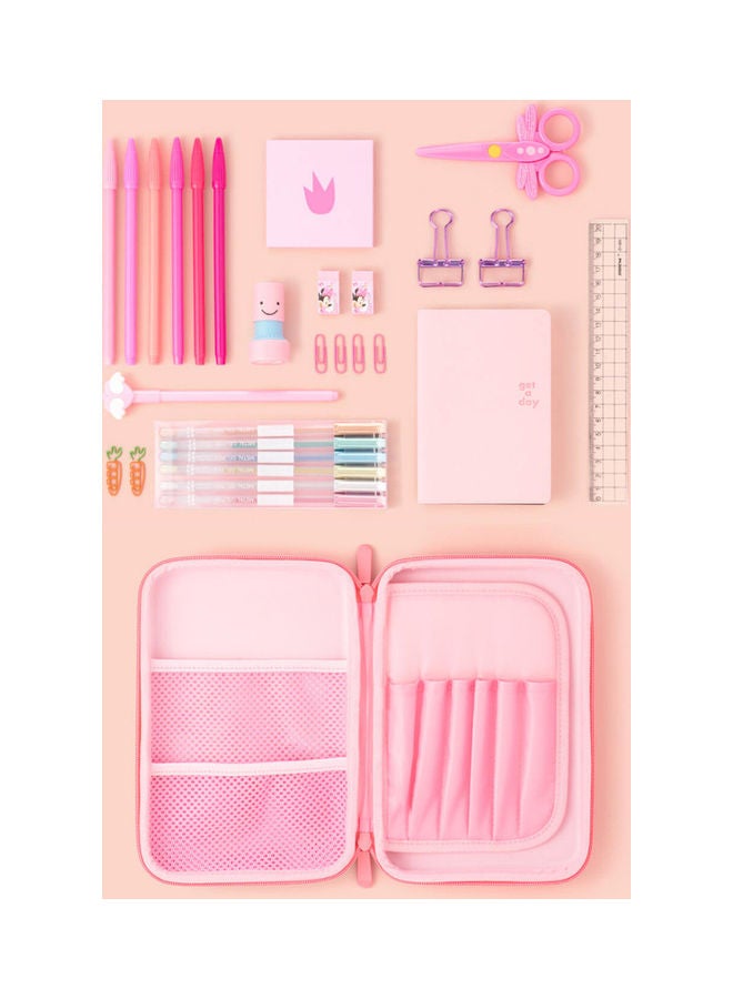 Zip Closure Pencil Case Pink  - Image 3