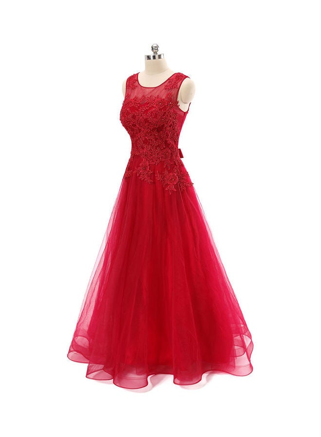 Sleeveless Stylish Dress Red - Image 2