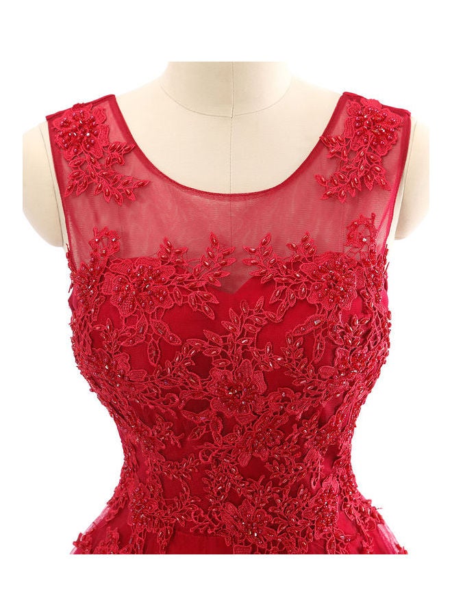 Sleeveless Stylish Dress Red - Image 5