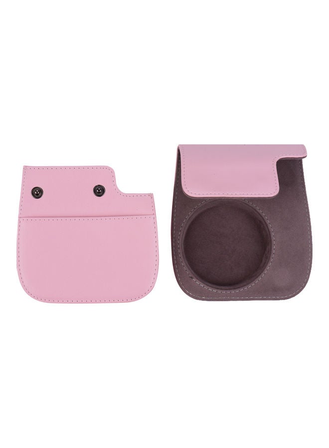 Generic PU Leather Camera Case With Strap For Fujifilm Instax Mini 11 Pink  - Image 3