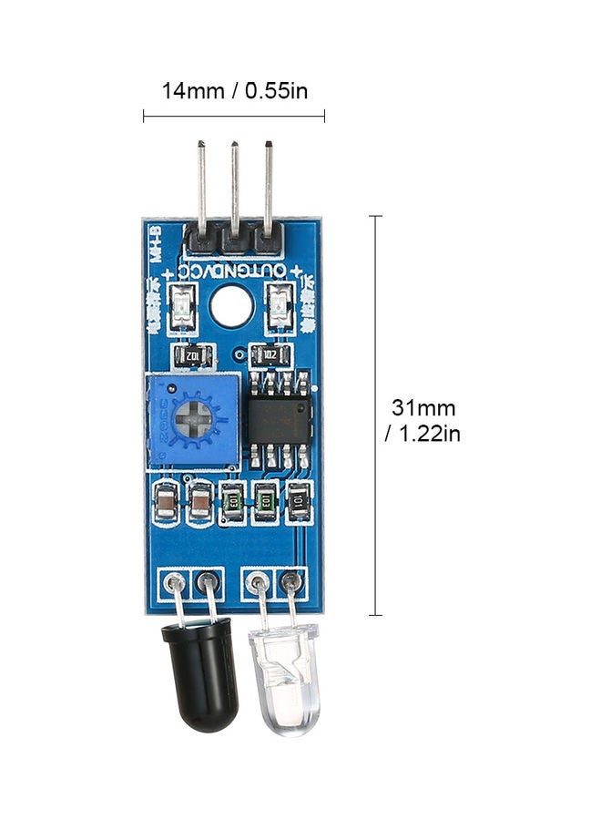 Generic - 5-Piece Infrared Sensor Module Obstacle Avoidance Modules Blue/Black - Image 1