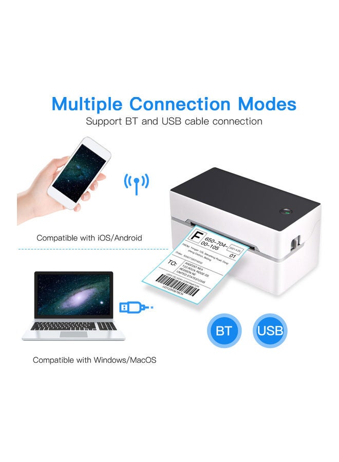 أيبيسي - طابعة ملصقات الشحن لسطح المكتب عالية السرعة USB + BT طابعة حرارية مباشرة صانع الملصقات عرض الورق 40-80 مم لطباعة ملصقات الرموز الشريطية البريدية للشحن - Image 1