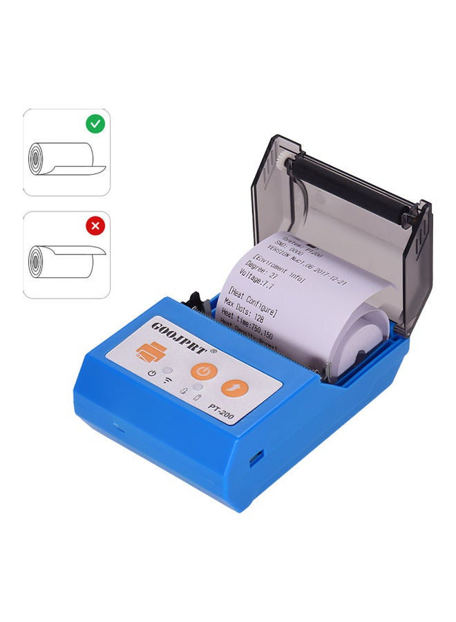 GOOJPRT - Portable USB Bluetooth Connection Thermal Receipt Printer Blue - Image 1