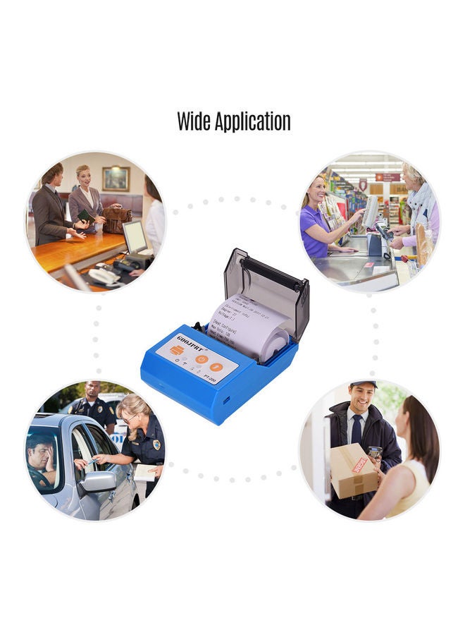 GOOJPRT - Portable USB Bluetooth Connection Thermal Receipt Printer Blue - Image 1