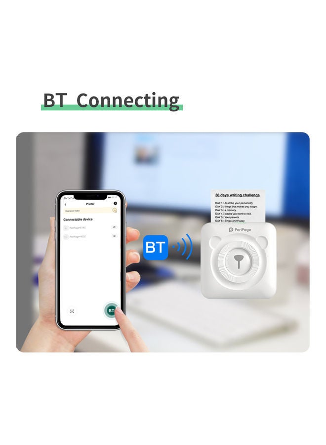 Portable Bluetooth Connection Wireless Mini Thermal Photo/Label/Receipt Printer White - v1620388528/N47221461A_6