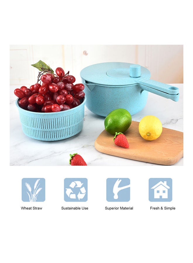 Generic - Multi-Functional Rice Washer With Lid Blue - Image 1