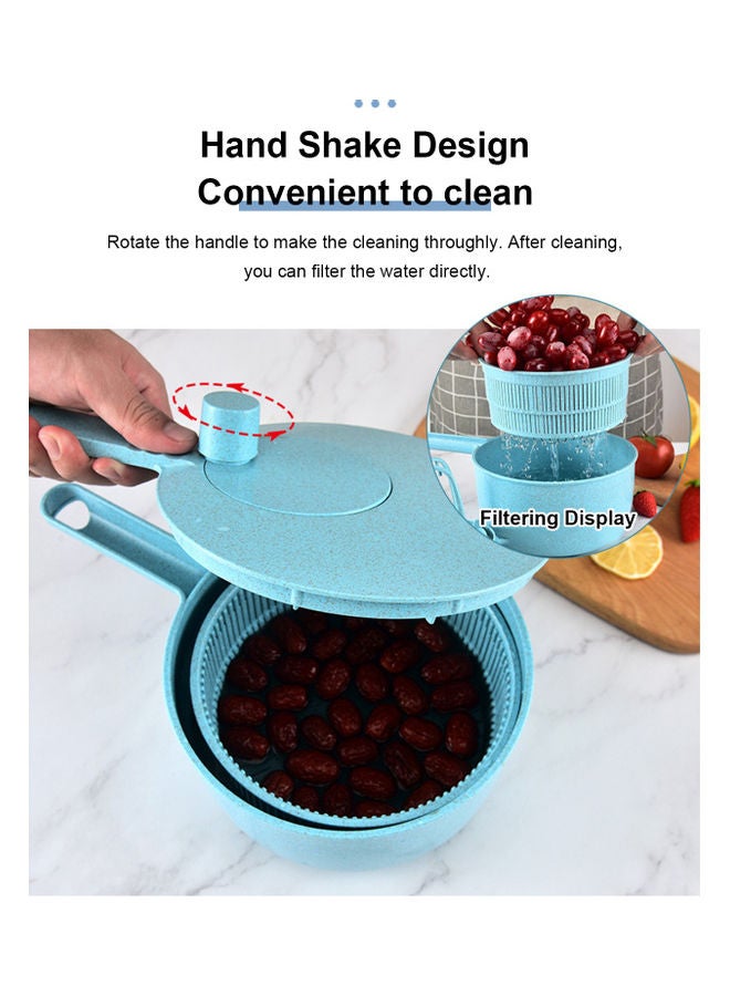 Generic - Multi-Functional Rice Washer With Lid Blue - Image 1