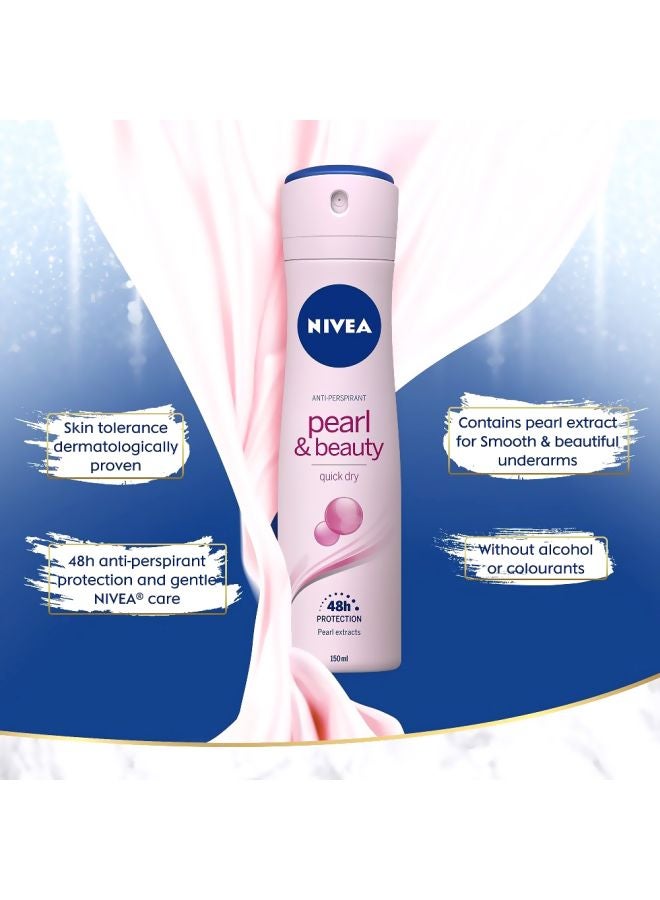 Nivea Pack Of 2 Pearl And Beauty Deo Spray 2x150ml - Image 4