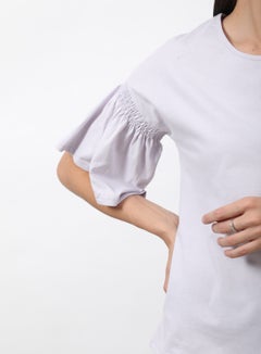 OFFROAD Frill Ruffle Sleeve Plain Basic Top Purple  - Image 2