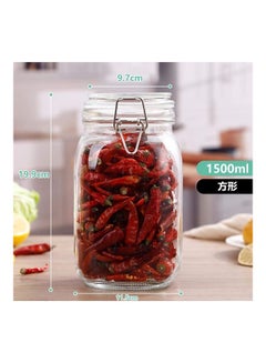 3-Piece Airtight Glass Canister With Lid Clear 1500ml - v1620448163/N47230757A_2