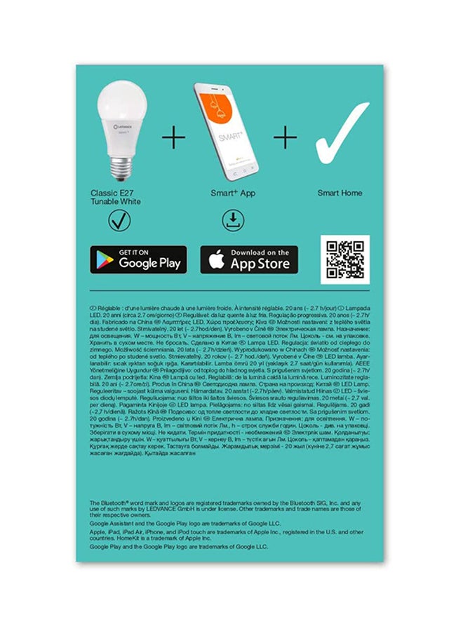 LEDVANCE - Smart Bluetooth 9W LED Lamp Multicolour 6cm - Image 1