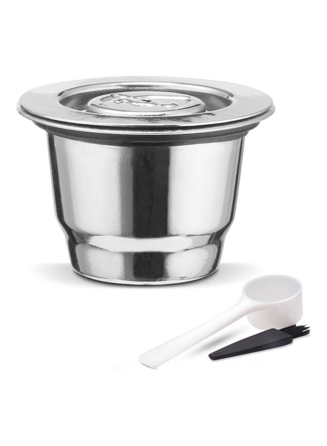 Stainless Steel Coffee Capsules with Spoon and Brush 0.0 W NA-H11345 Silver  - Image 1