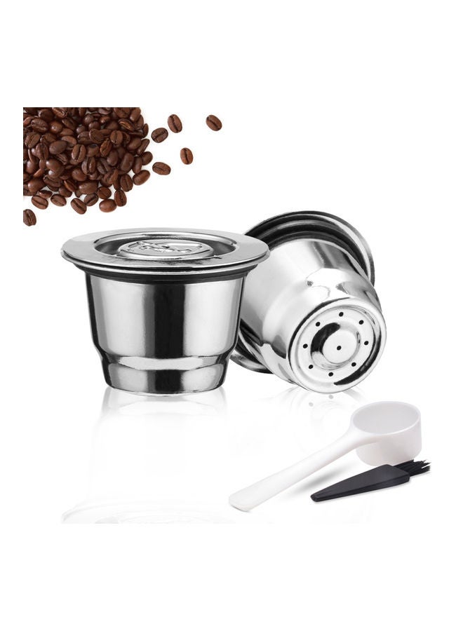 Stainless Steel Coffee Capsules with Spoon and Brush 0.0 W NA-H11345 Silver  - Image 3