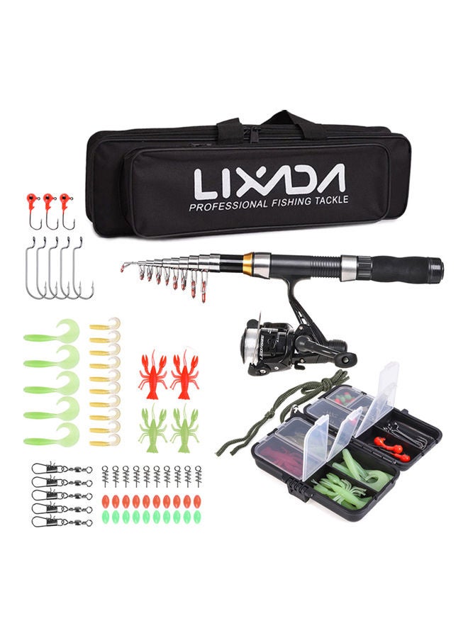 LIXADA Reel Combo Telescopic Fishing Rod Complete Kit Spinning Reel Set Lure Line Freshwater Saltwater Fishing Hooks And Carry Bag Fishing Equipment  - Image 2