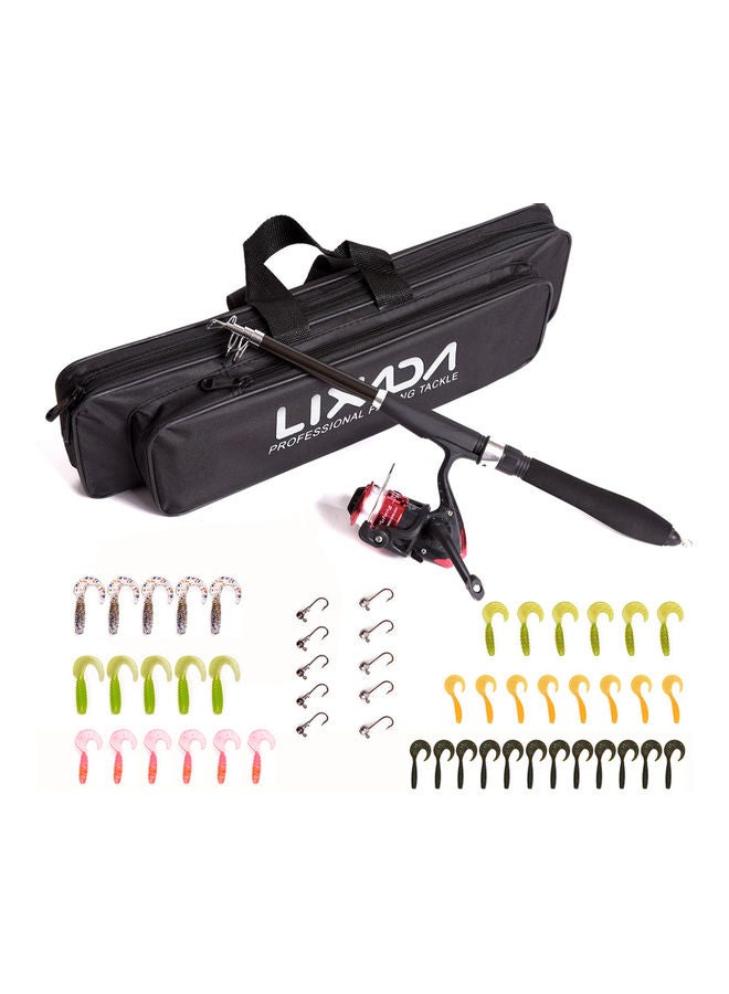 ليكسادا مجموعة كاملة محمولة من صنارة صيد تلسكوبية مع بكرة وأدوات صيد الأسماك - Image 1