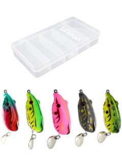 5-Piece Frog Lures Soft Fishing Kit With Tackle Box 16.52x2x9cm - v1620467614/N47231914A_1