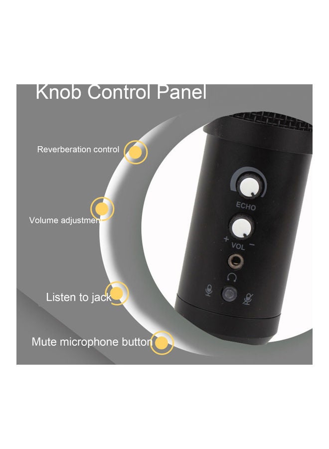 USB Microphone Upgraded Version Condenser V8812-V Black