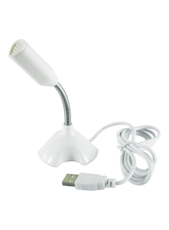ميكروفون كمبيوتر بمنفذ USB مع حامل V9036W-V أبيض  - Image 1