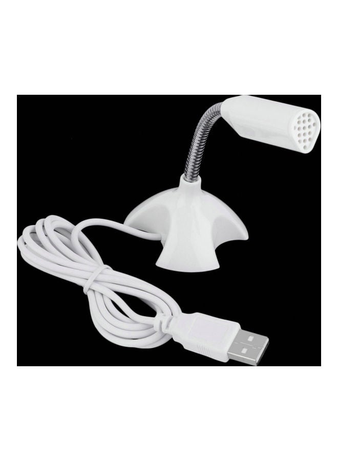 ميكروفون كمبيوتر بمنفذ USB مع حامل V9036W-V أبيض  - Image 2